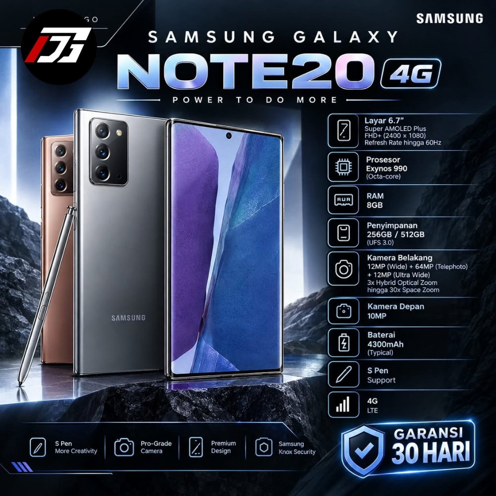 SAMSUNG GALAXY NOTE 20 & NOTE 10 8/256GB SEIN Second Fullset Resmi