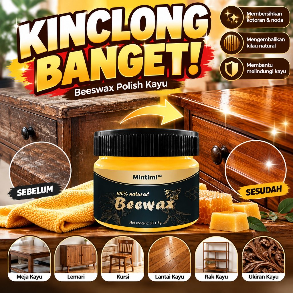 Beeswax Kayu Pengkilap Furnitur Meja Lemari Kursi Lantai Kayu
