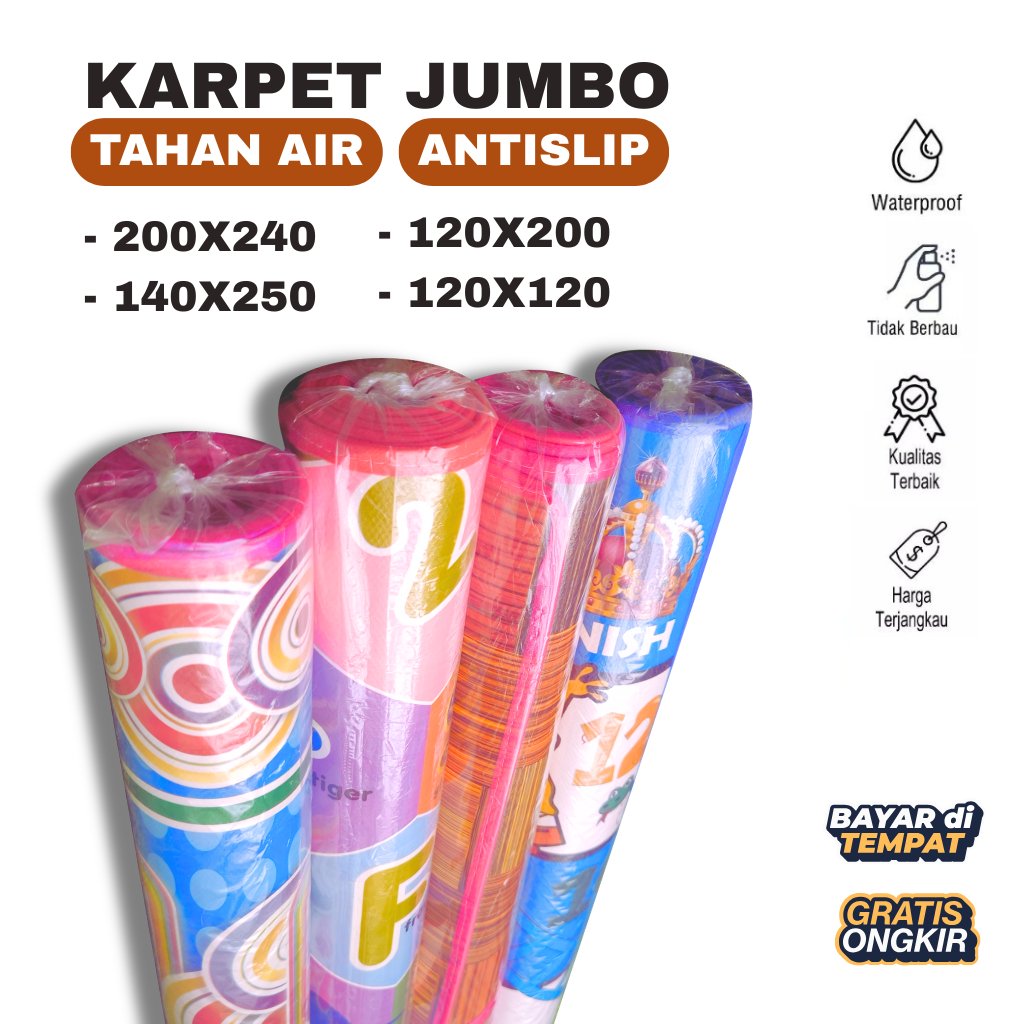 GRADE A - Karpet Lantai Jumbo 140x250 / Karpet Spon Anti Air / Tikar lantai spon / Tikar