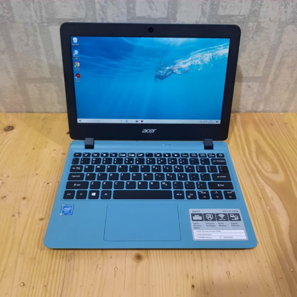 Laptop Acer A311-31, Intel Celeron - N4000, UHd Graphics 600, Ram 4/500Gb, Seri baru, Blue