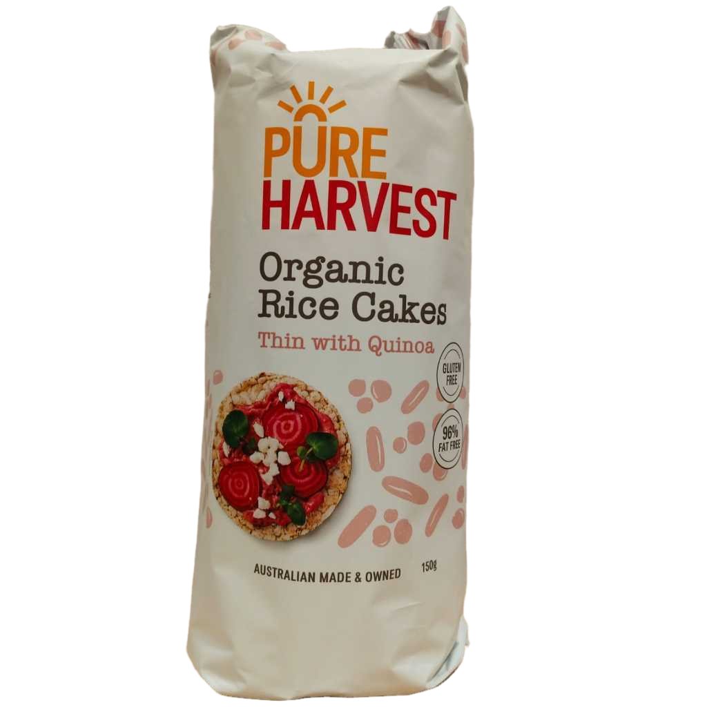 Rice Cakes Organic GF Thin with Quinoa 150gr, By Pure Harvest