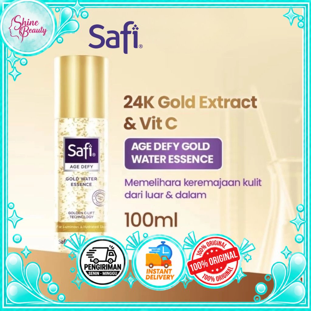 Safi Age Defy Gold Water Essence 100 ml - Alas bedak/skincare sebelum toner