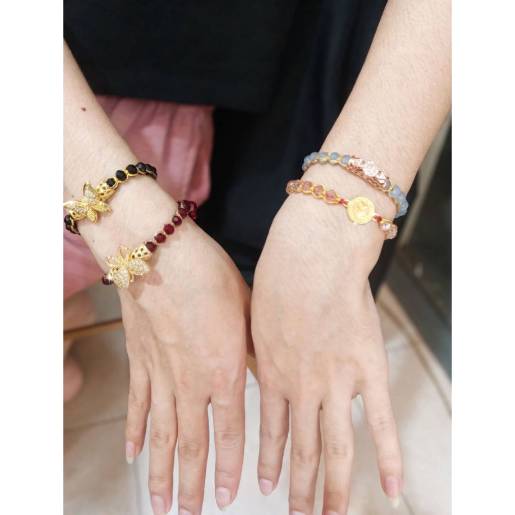 Gelang Kristal Pandora Koin Emas Mewah