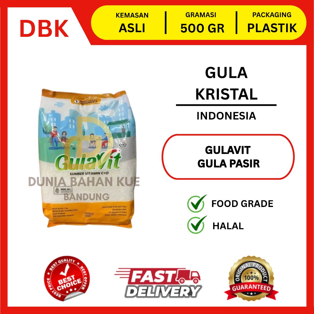 GULAVIT 500 GR GULA KRISTAL PUTIH / GULA PASIR / GULA KRISTAL - 500 GR