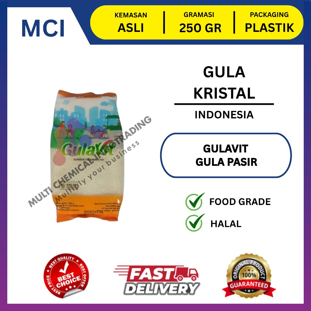 GULAVIT GULA KRISTAL PUTIH 250 GR / GULA PASIR / GULA KRISTAL