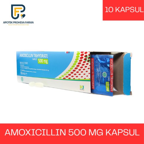 AMOXICILLIN TRIHYDRATE KAPSUL 500MG 1 STRIP @ 10 KAPSUL