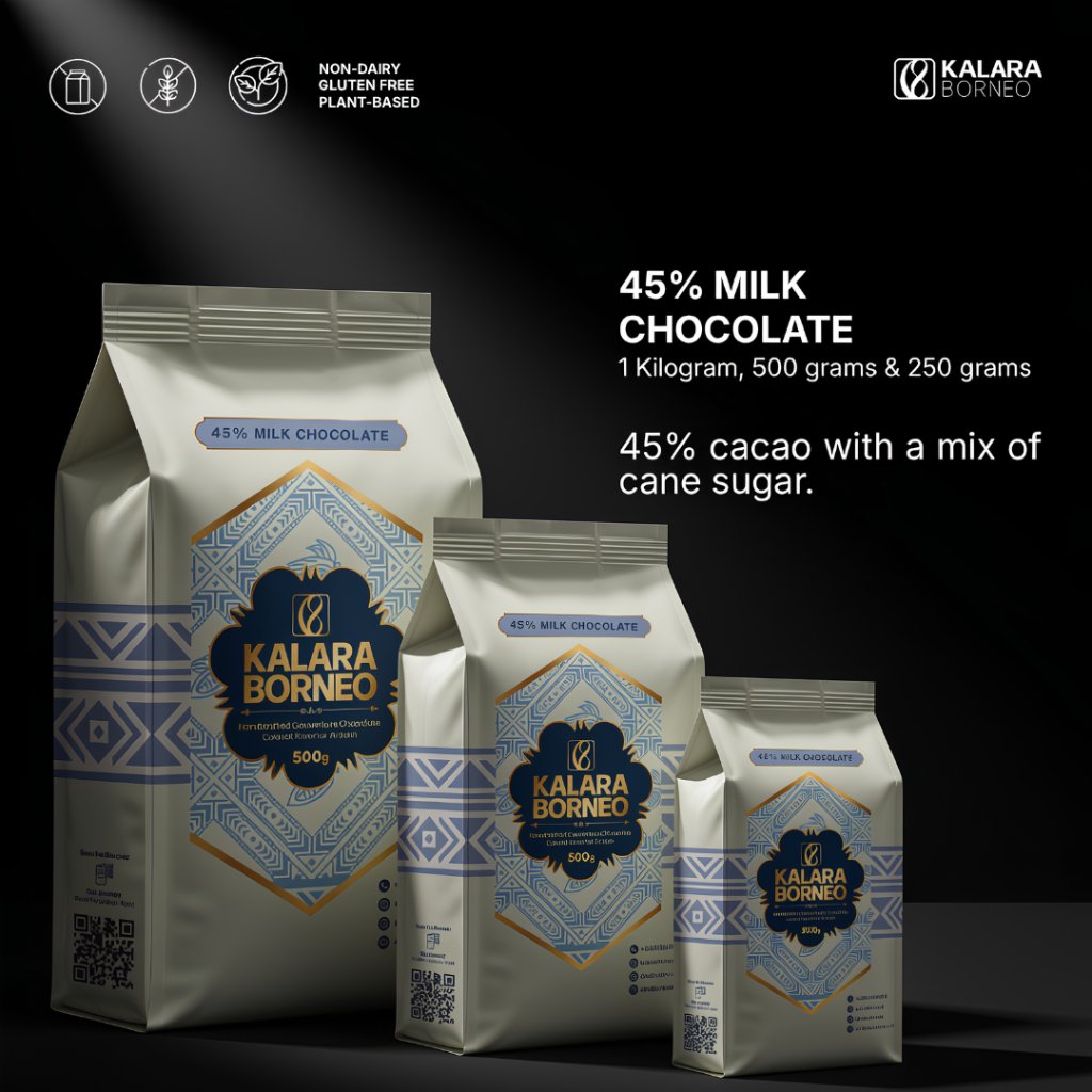 45% Couverture Milk Chocolate - Borneo Couverture Milk Chocolate, Cokelat Kalimantan