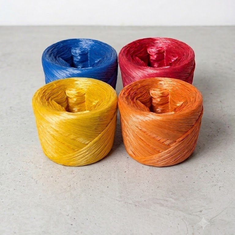 Tali Rafia 1kg glosy warna bisa custom merah kuning hijau biru ungu