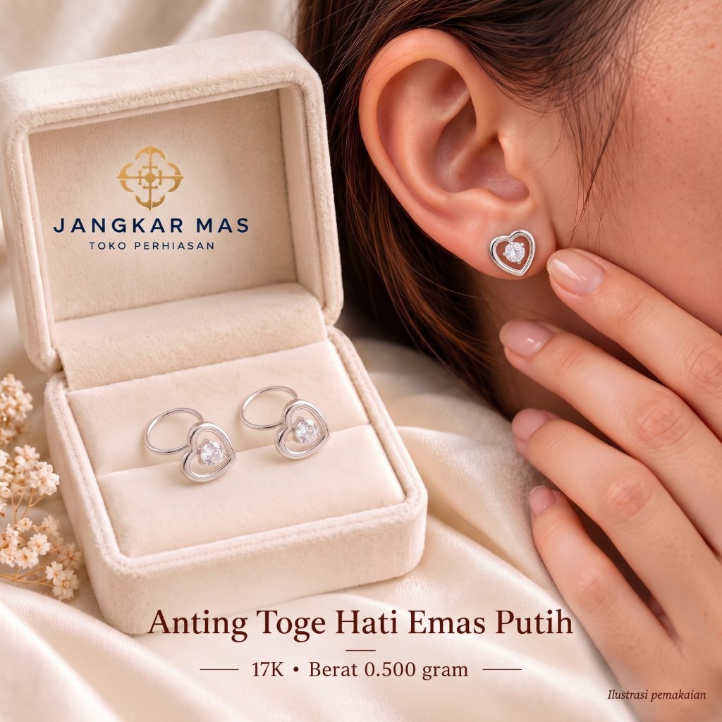 ANTING TOGE EMAS PUTIH 17K 0.550gr