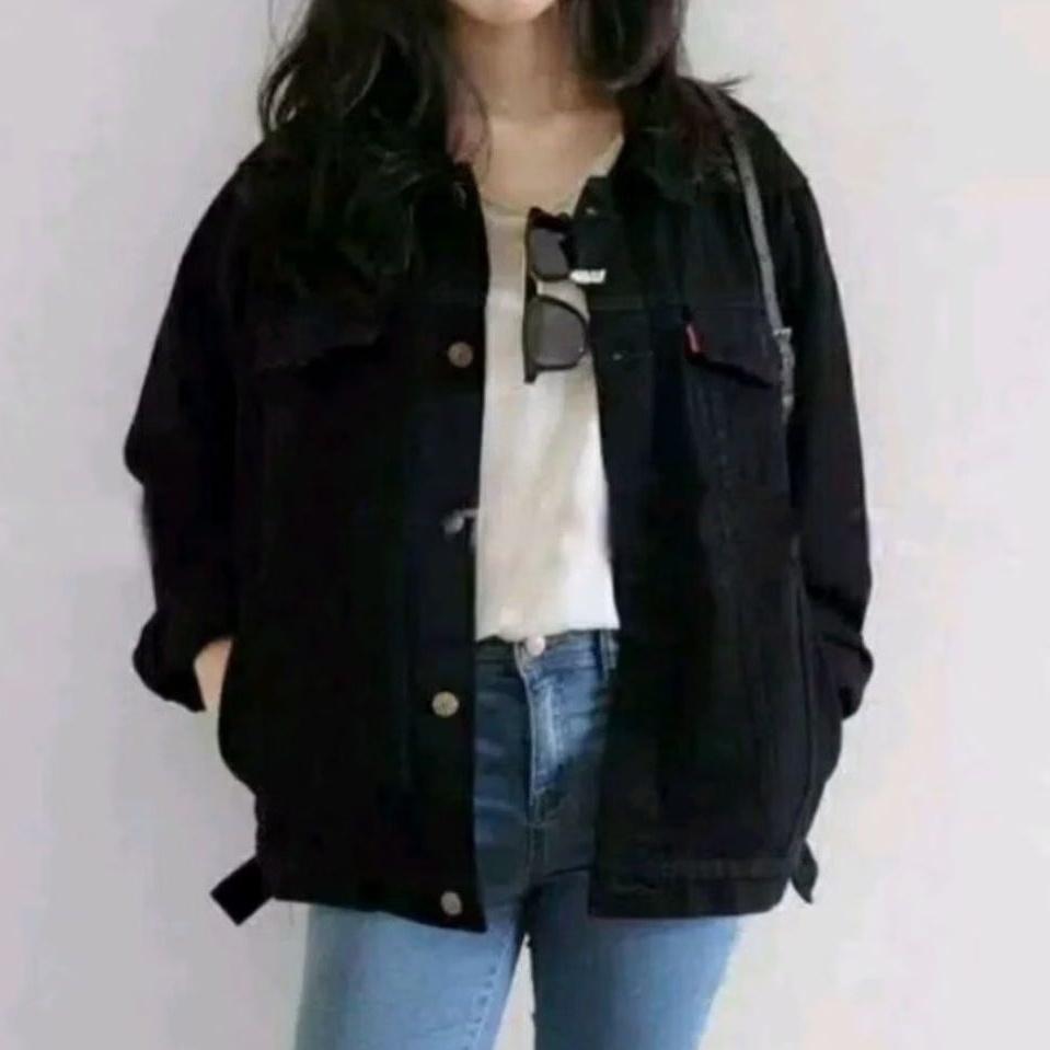 MYF OUTFIT JACKET JEANS CEWEK JACKET DENIM SIZE M L XL - 6XL JUMBO JACKET JEANS WANITA BAHAN TEBAL