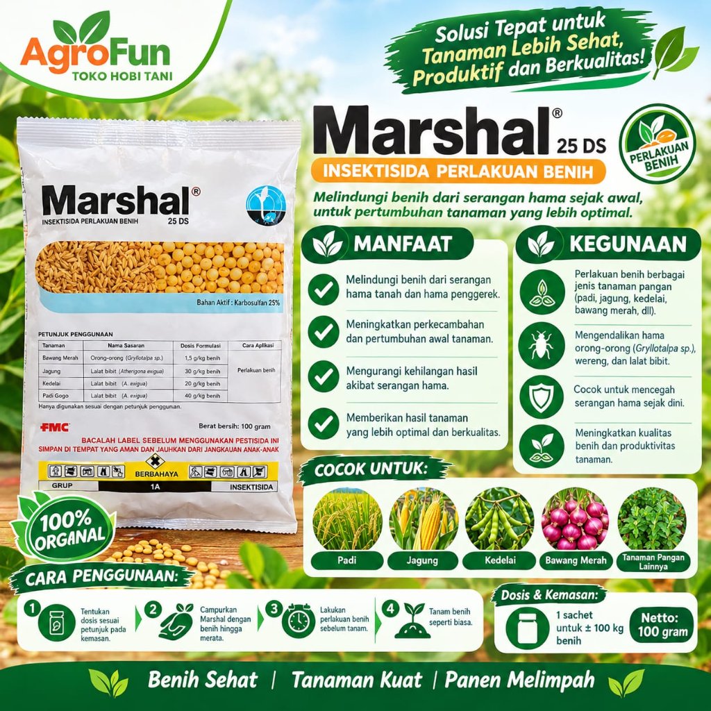 Insektisida Marshal Bubuk 25 DS Untuk Benih 100g