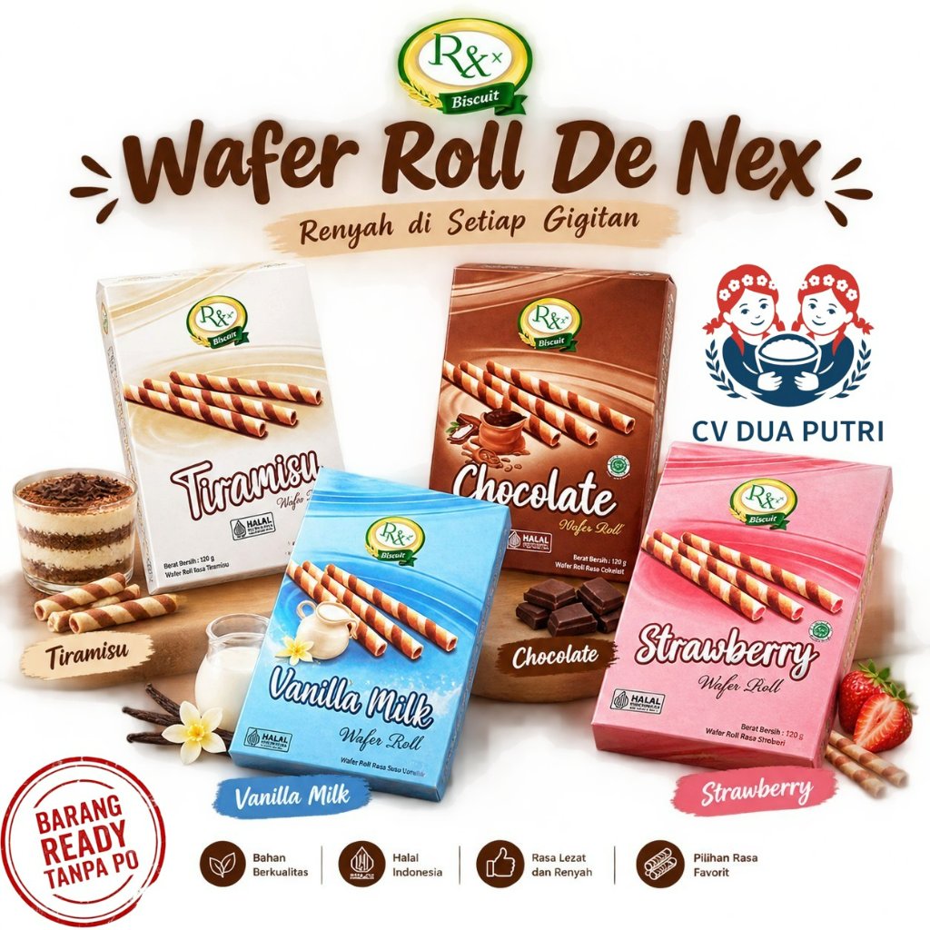 Denex Wafer Roll Astor 100gr - snack hajatan, lahiran, khitanan, asul asul, parcel dan hampers