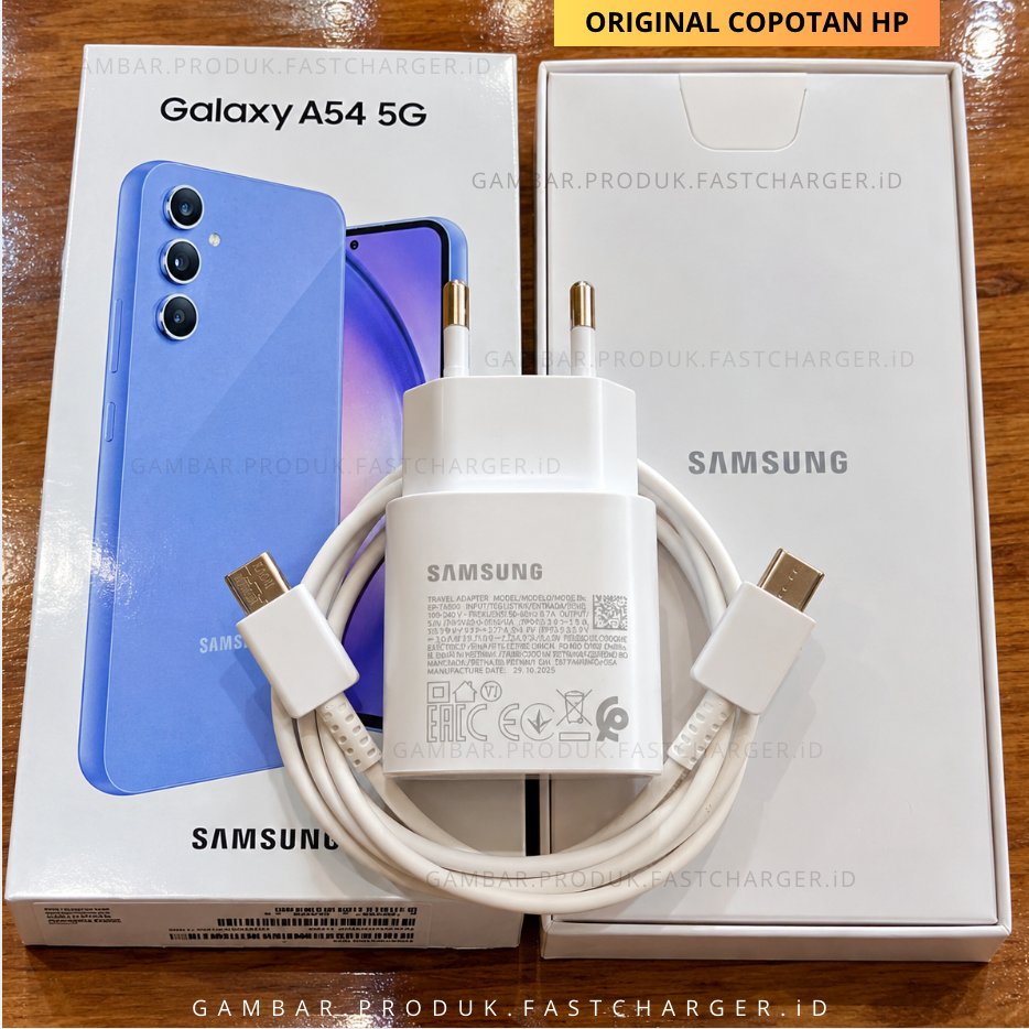 charger original samsung a54 5g 25 watt COPOTAN HP support super fast charging kabel c to c pengisia