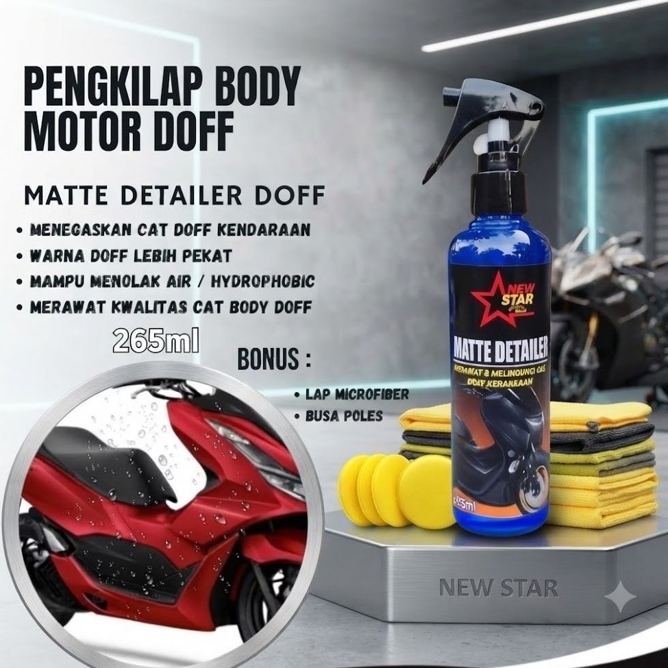 Pengkilap Body Motor Doff/Perawatan cat doff/matte detailer/Pembersih body motor doff/pelindung cat 