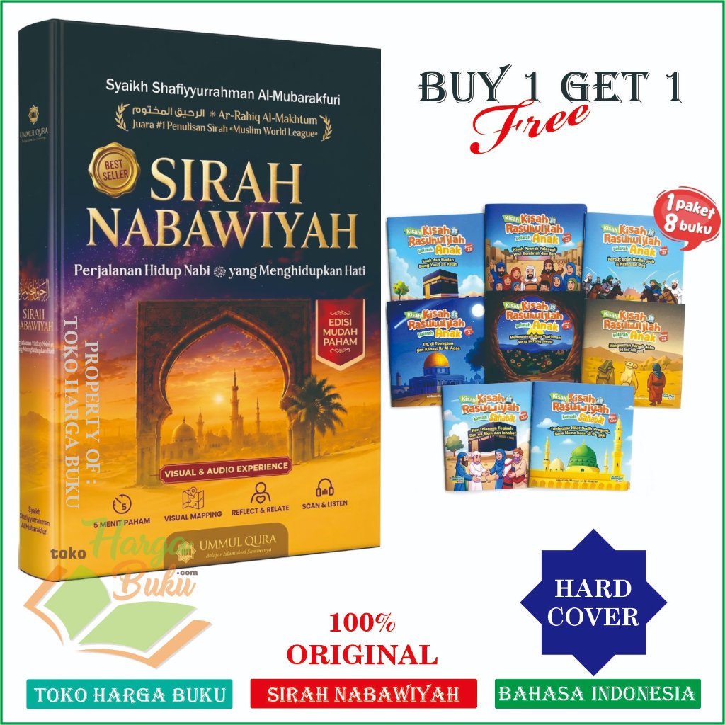 SIRAH NABAWIYAH Original BONUS Sirah Nabawiyah untuk Anak Paket 8 pcs Usia 3+ Karya Syaikh Safiyurrahman Mubarakfuri - Ummul Qura