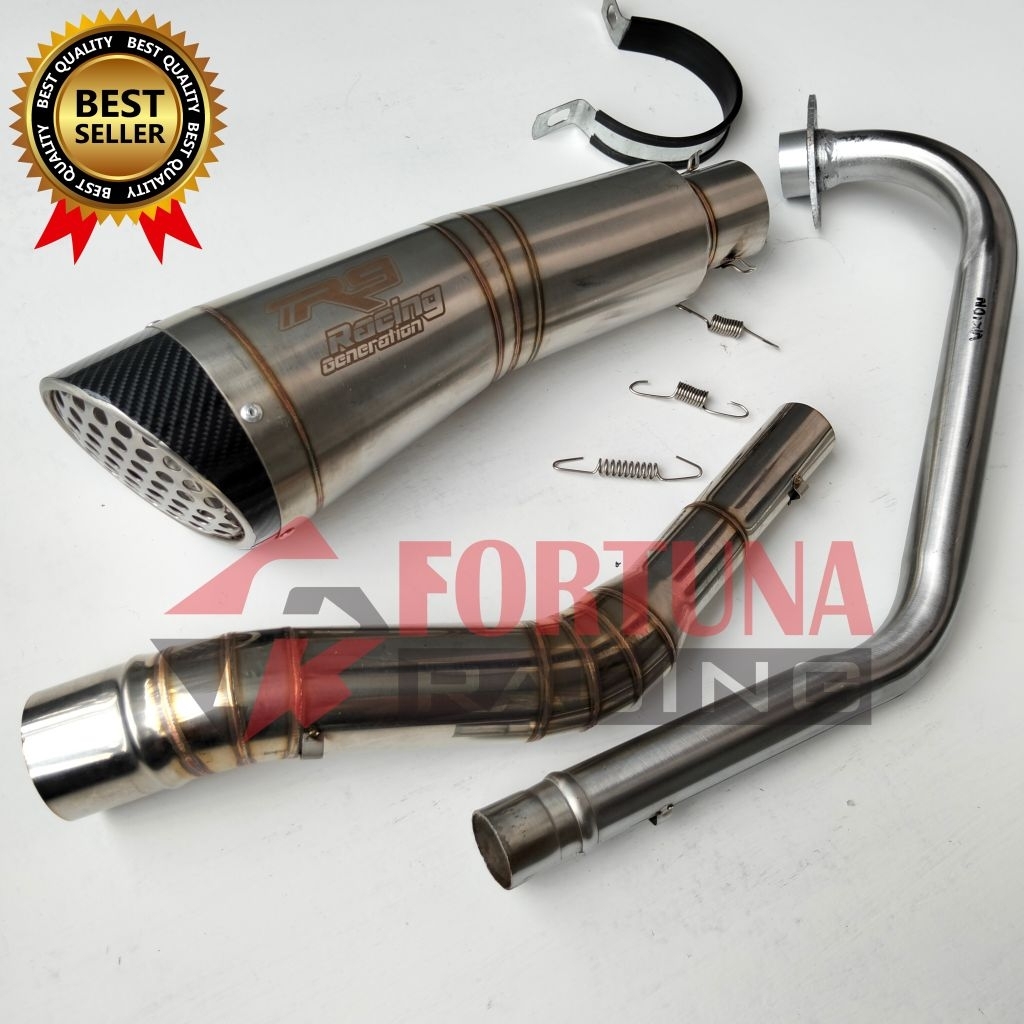 Knalpot racing R9 H2 Titanium Stainless suara Bass Gahar For Satria Fu Vixion CBR 150R R15 Byson MX 