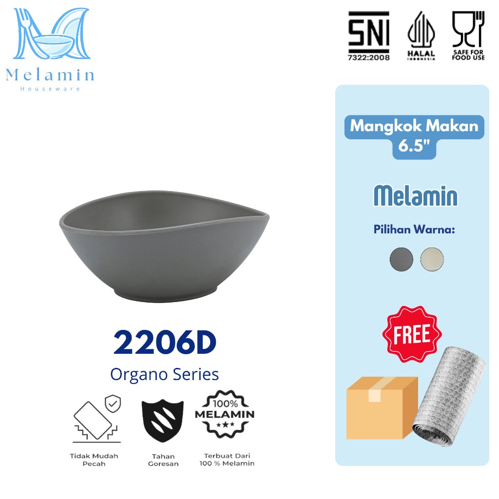 Onyx Mangkok Makan 6.5 inch Melamin Organo - 2206D