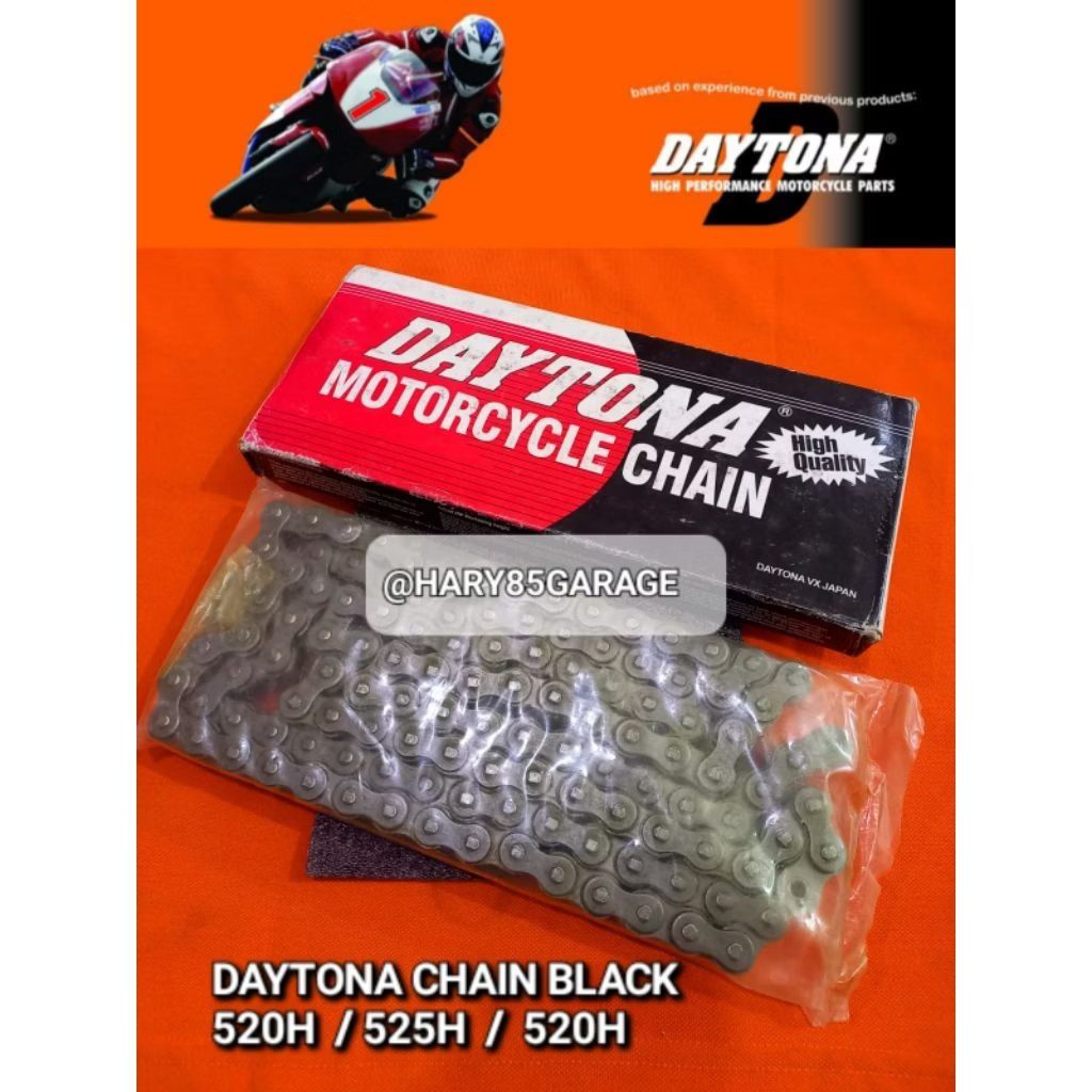 DAYTONA CHAIN RANTAI 520 / 525 / 530H BLACK ORIGINAL JAPAN