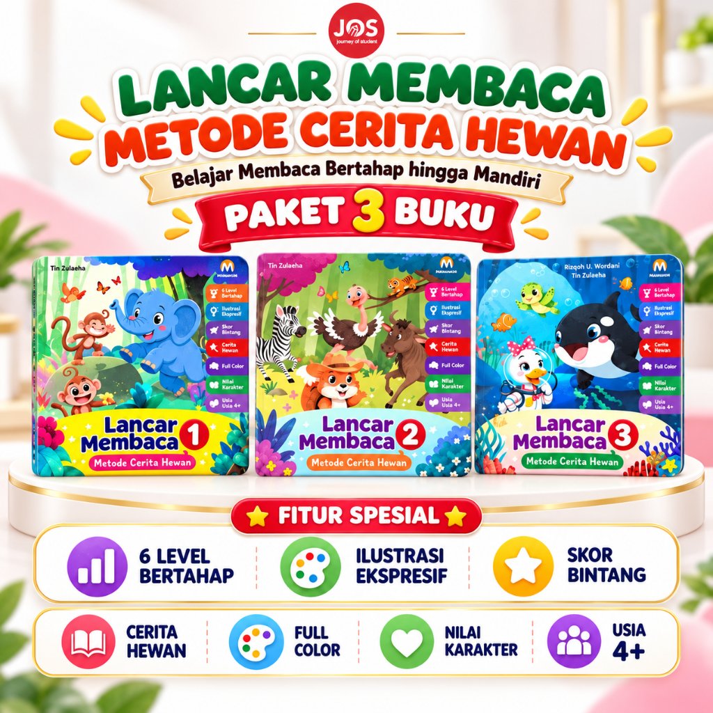Ziyadbooks - Lancar Membaca Metode Cerita Hewan - Buku Pintar Latihan Membaca PAUD TK SD Usia Dini 3