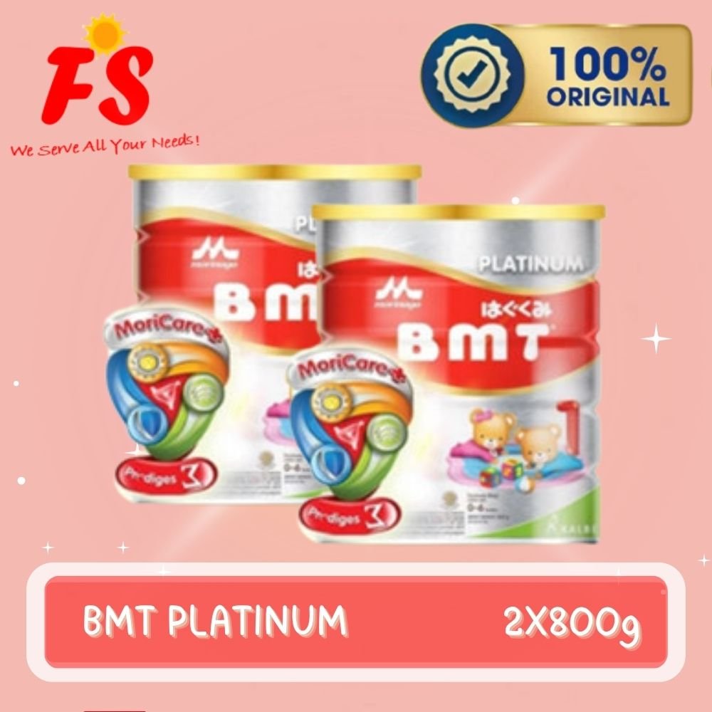 (2 KALENG) SUSU MORINAGA BMT PLATINUM BAYI 0-6 BULAN KEMASAN 800 GRAM