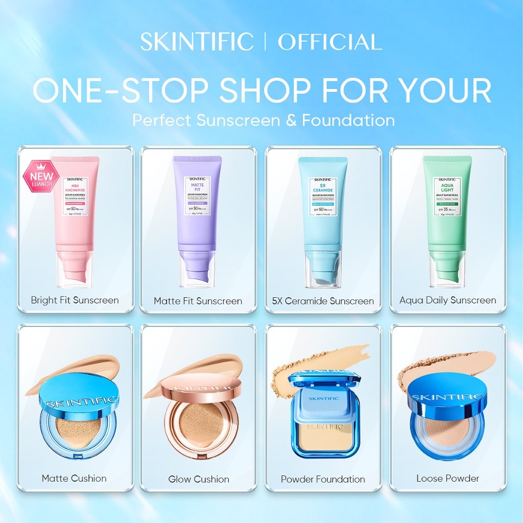 SKINTIFIC- Makeup Set 2pcs Matte Fit Serum Sunscreen 30g SPF50+ PA++++ Skin Aqua lowing Barrier Anti