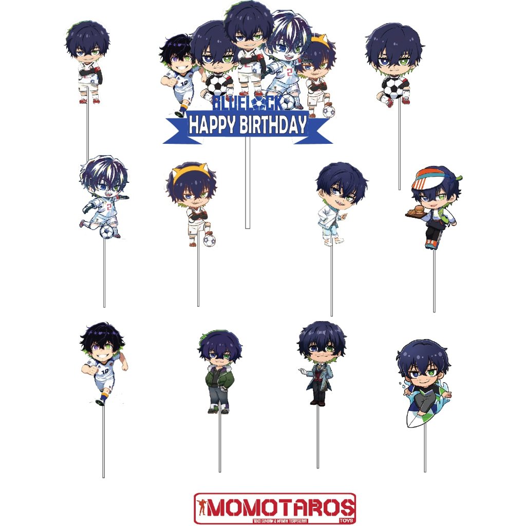 Cake topper happy birthday Blue Lock Oliver Aiku