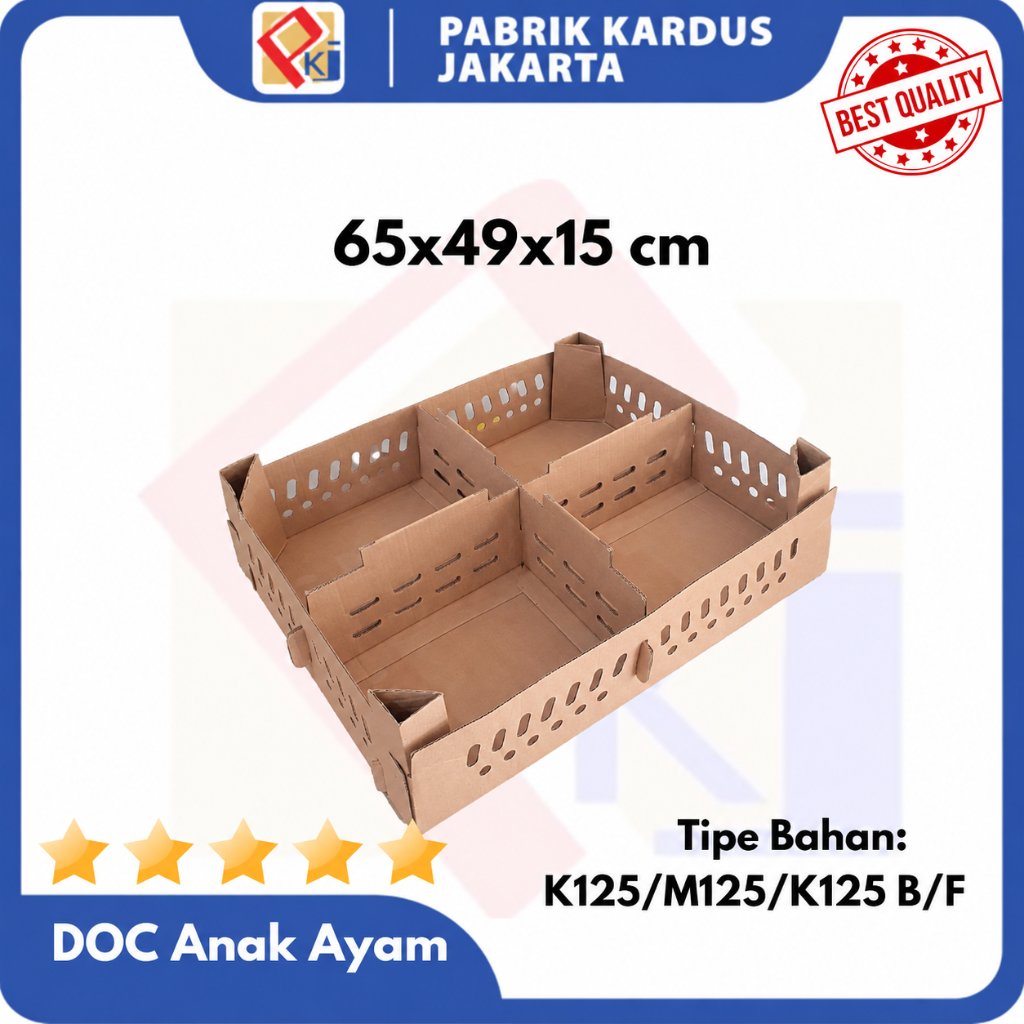 Doc Ayam Uk 65x49x15 cm | Kardus Ayam 100 ekor| Kardus Ayam | Kardus Anak Ayam | Kardus DOD Entok