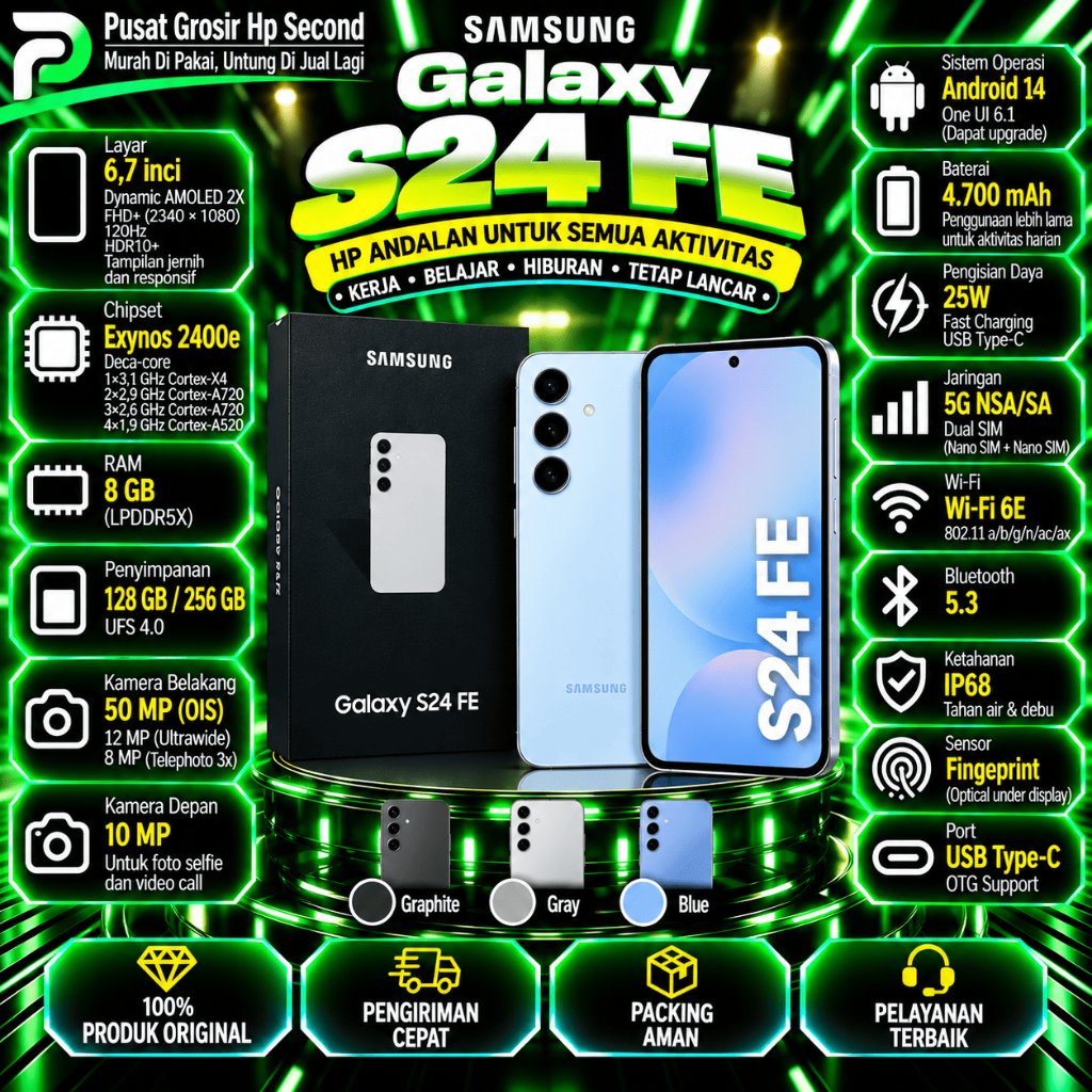 Samsung S24 FE Ram 8/128GB | Ram 8/256GB | Ram 8/512GB ( Second )