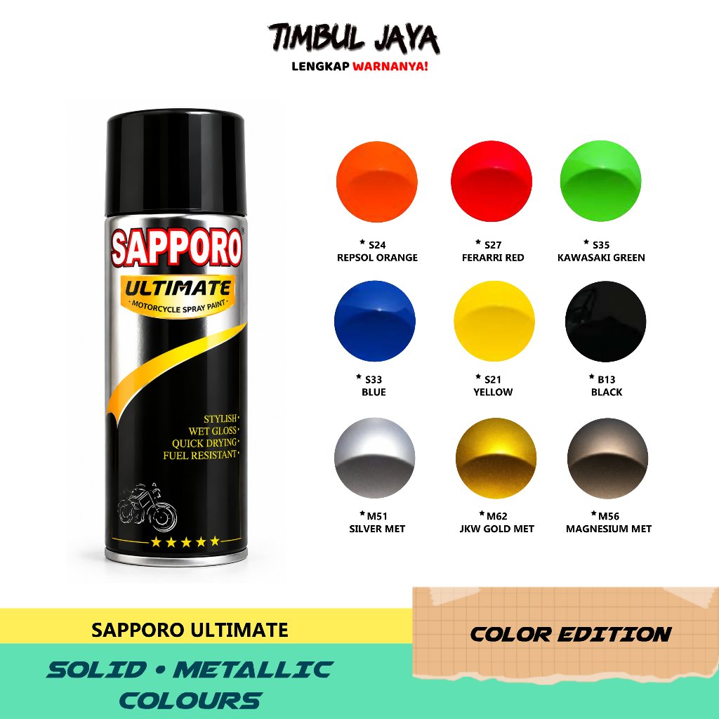 SAPPORO TOSCA S34 - cat sapporo biru tosca - cat tosca - pilok biru toska - sapporo toska - cat moto