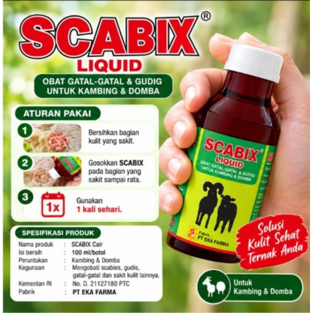 Scabix Liquid Obat Scabies Kambing 100 ML