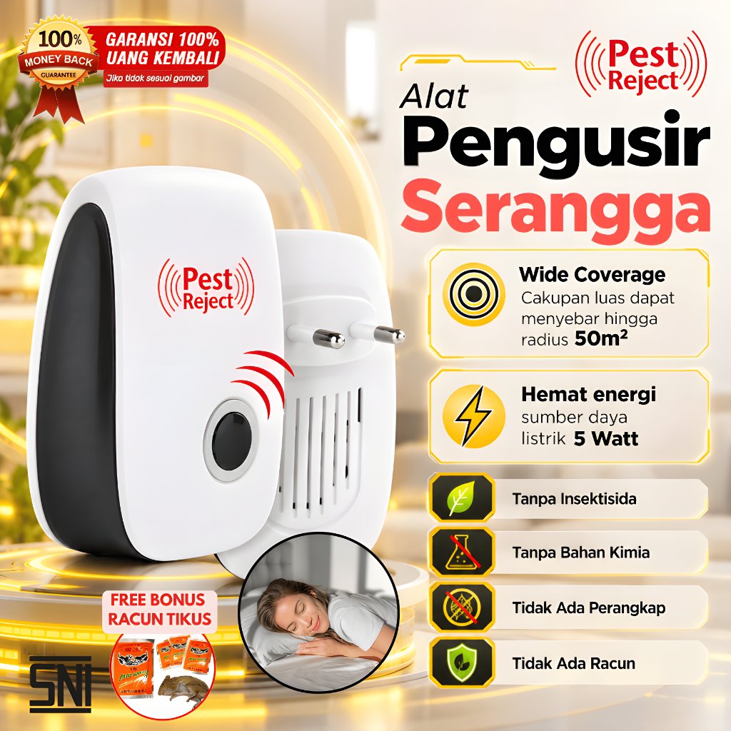 [ COD ] Alat Pengusir Anti Tikus Nyamuk Kecoa Hama Rumah Ultrasonik Pest Reject Repeller Ultrasonic 