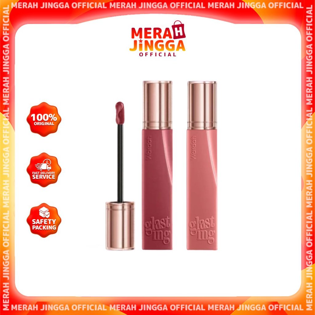 WARDAH Lip Cream Glossy Glasting Liquid Lip - Hi-Pigmented Glass Color, Ringan, Tidak Lengket, Trans
