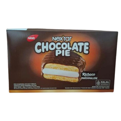 Nextar Chocolate Pie Richoco Marshmallow Isi 12 - Nabati Chocopie isi marshmallow cokelat coklat - c