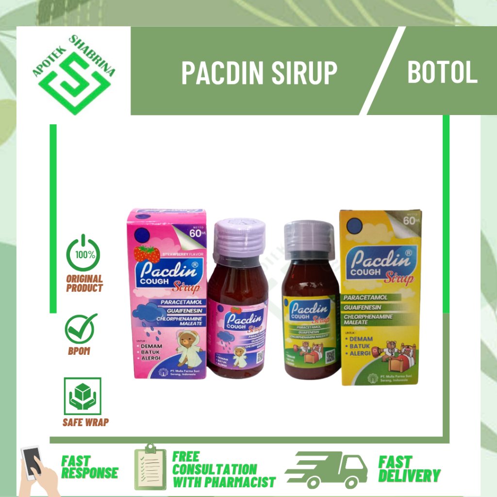 PACDIN SIRUP 60ml/ rasa strawbery/ rasa coklat