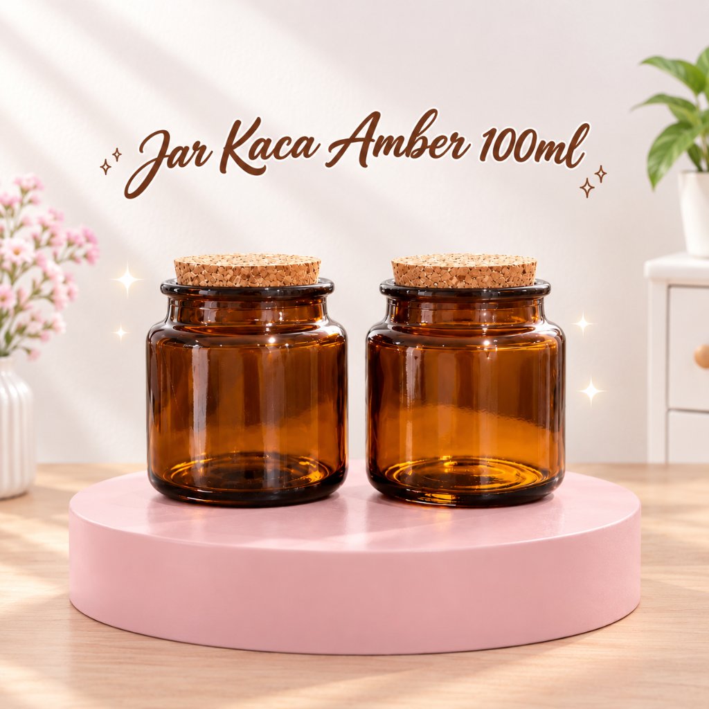 Botol Toples 100gram Wadah Kaca Amber Coklat Glass Cream Jar Pomade Wax 100ml Pot Kosmetik 100ml Tem
