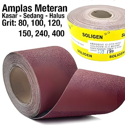 Amplas Ampelas Meteran Kasar Halus Sedang Rol Ukuran 80 100 120 150 240 400 / Amplas Halus