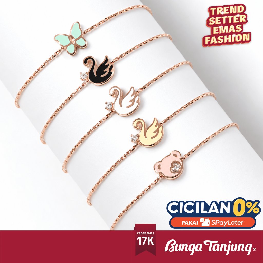 GELANG CHOKER ANIMA WT - EMAS 17K - BUNGA TANJUNG GOLD
