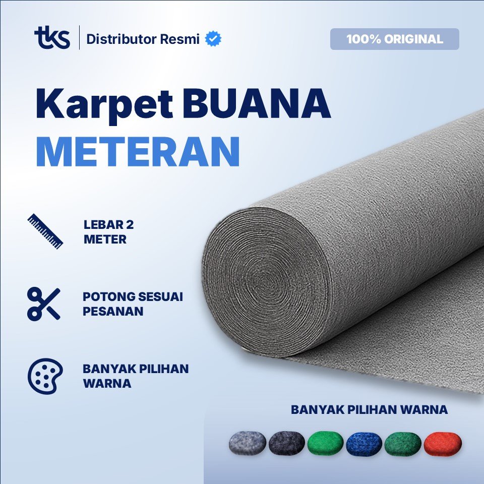 Karpet Bludru Polos BUANA Meteran (Lebar 2m) / Karpet Mushola / Karpet Lantai / Karpet Panggung