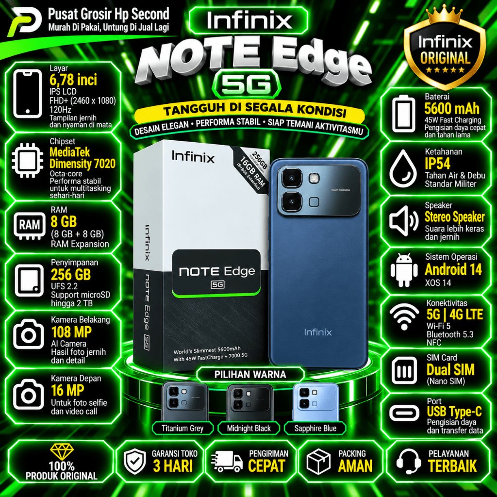Infinix Note Edge 5G Ram 8/128GB | Ram 8/256GB ( Second )