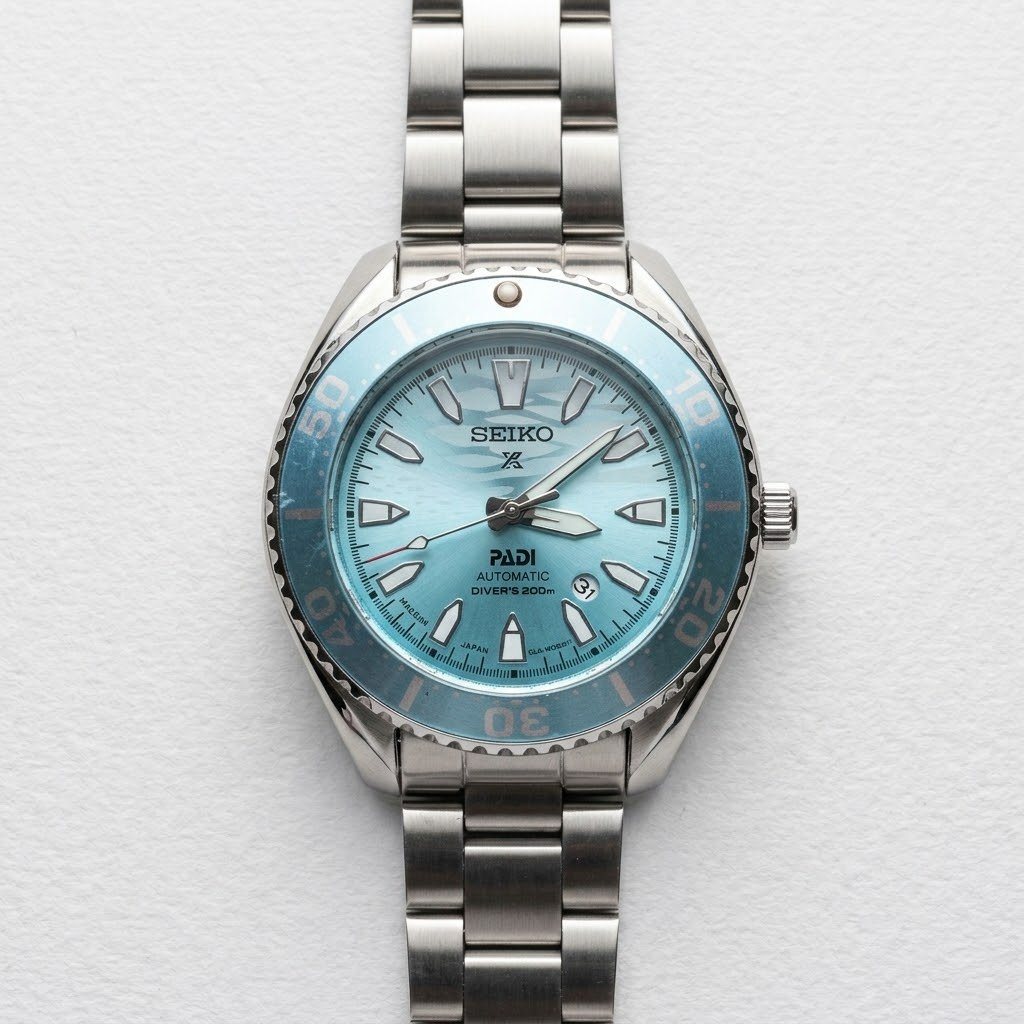 Jam Tangan Pria Seiko PADI Ice Blue Mewah Elegan Kode 52