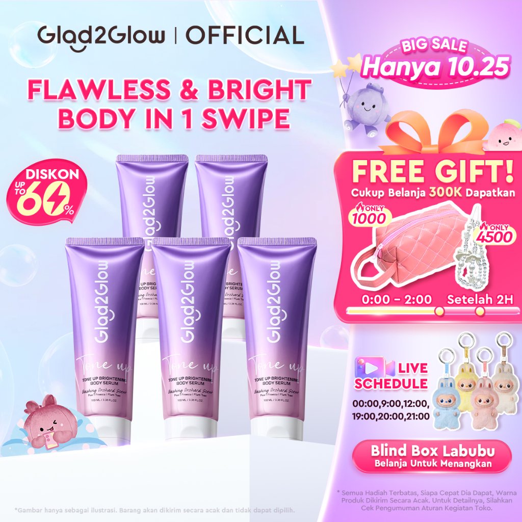 Glad2Glow TONE UP BRIGHTENING BODY SERUM Skin Look Flawless Tone Up in 1 Use Tone Up Booster Body Se