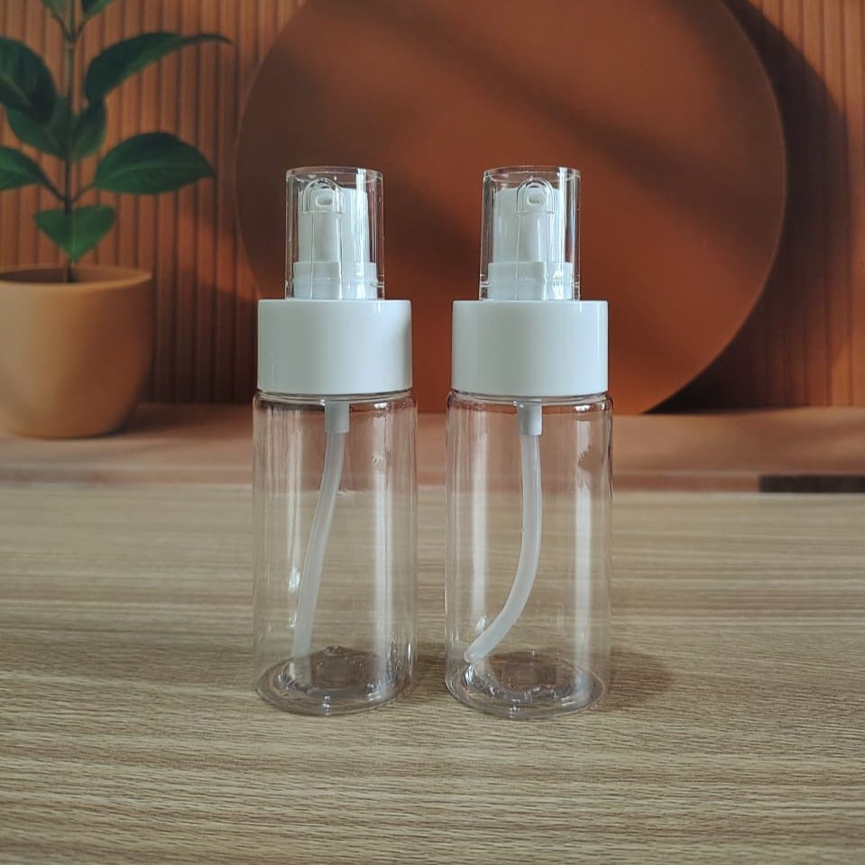 Botol pump 60ml rf / botol rf 60ml neck 24 - treatmentpump neck 24 big halfcap putih / botol pump pl