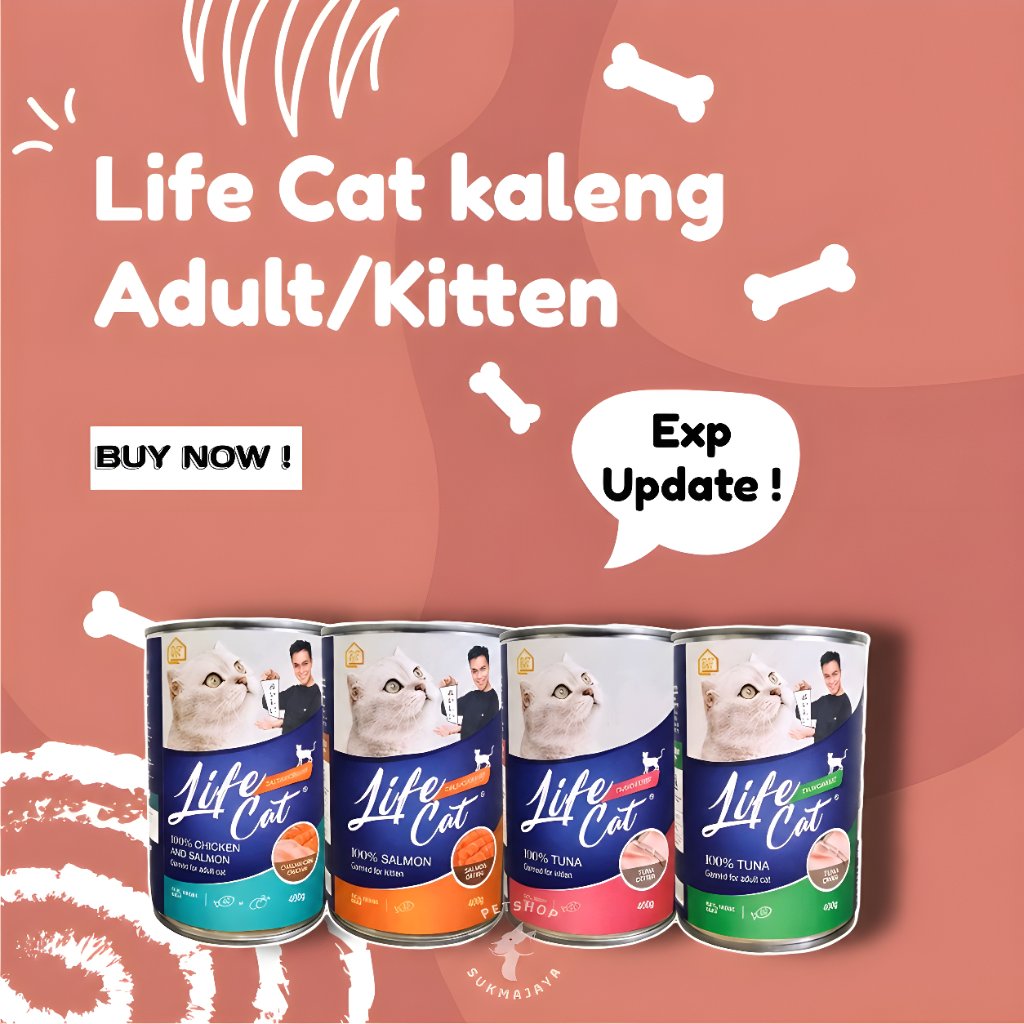 LIFE CAT KALENG 400GR ALL VARIAN -Makanan Basah Kucing Adult Kitten Life Cat - 4