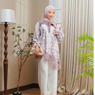 Delova Wardrobe - ROSA BLOUSE Satin Silk Rayya Modern Wanita