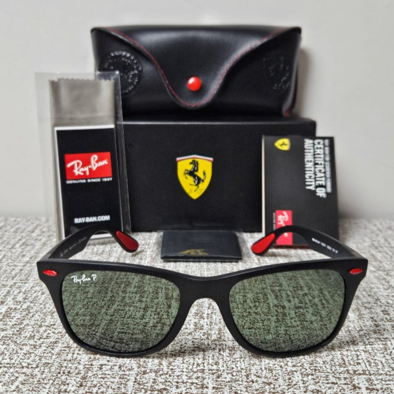 Kacamata RayBan Liteforce Ferrari RB4195M 52 20 Polarized F602/71 Black Matte Original