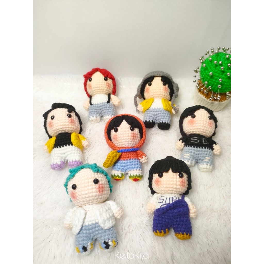 1 SET keychain Amigurumi BTS / One set amigurumi BTS / 1 set BTS keychain / Keychain BTS