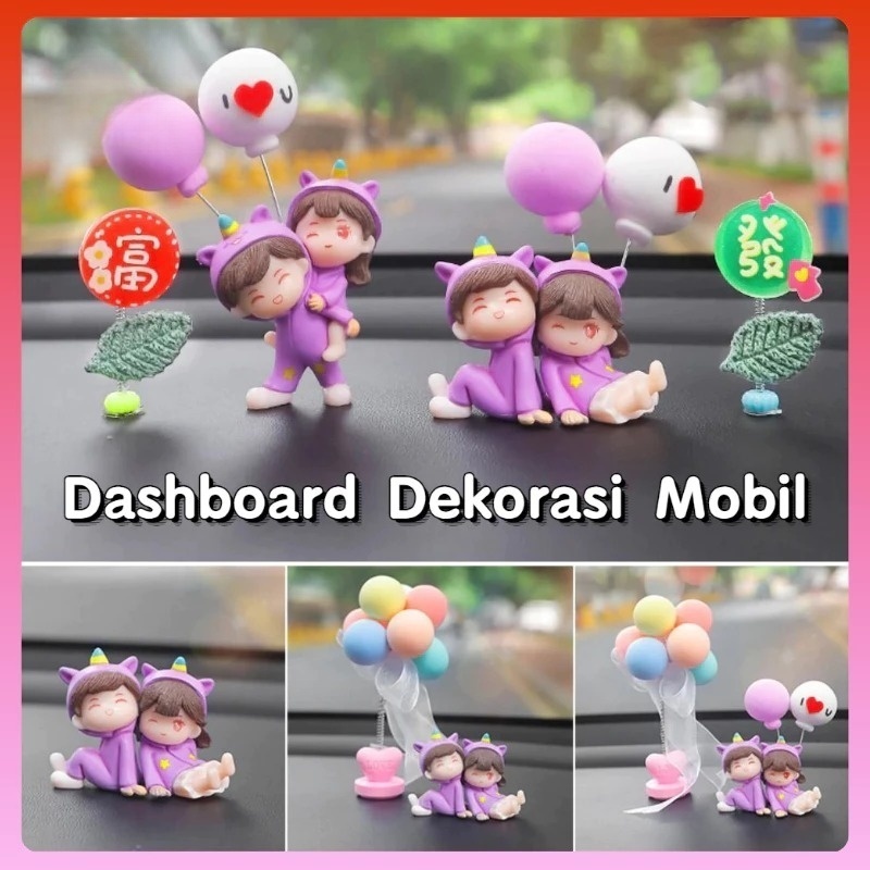 Figure Couple Love Miniatur Dekorasi Hiasan Mobil Dashboard Miniatur Unicorn Landscape