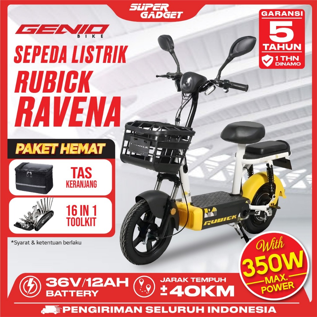 GENIO RUBICK RAVENA Sepeda Listrik Mopit Garansi Resmi