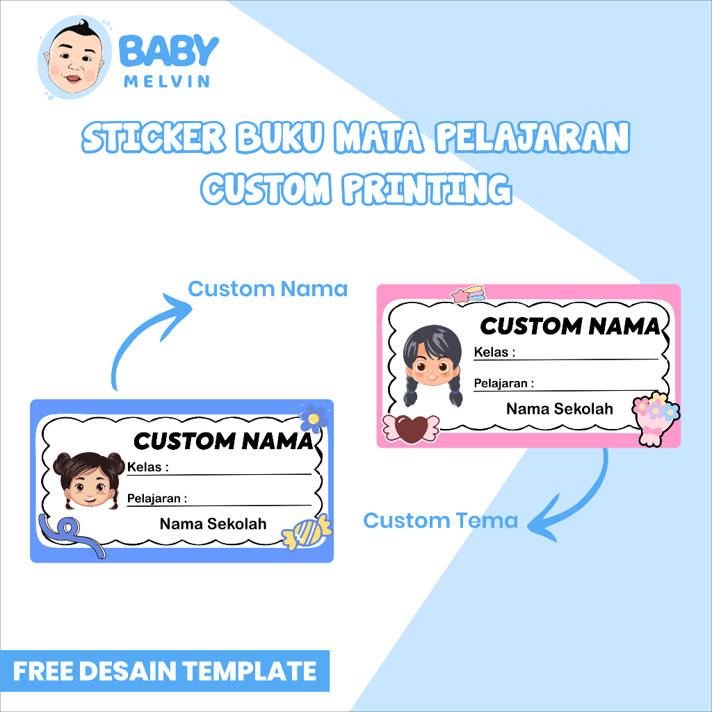

Baby Melvin Cetak Stiker Label Nama Buku | Cetak Stiker Nama Buku Anak Sekolah | Stiker Nama Buku pelajaran | 48 Pcs Belum ada penilaian