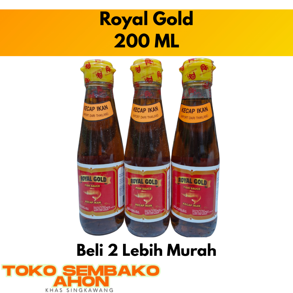 

Kecap Ikan Royal Gold 200 ml | Saus Ikan Royal Gold Botol Kecil | Fish Sauce Royal Gold | Kecap Asin Ikan Gurih Umami